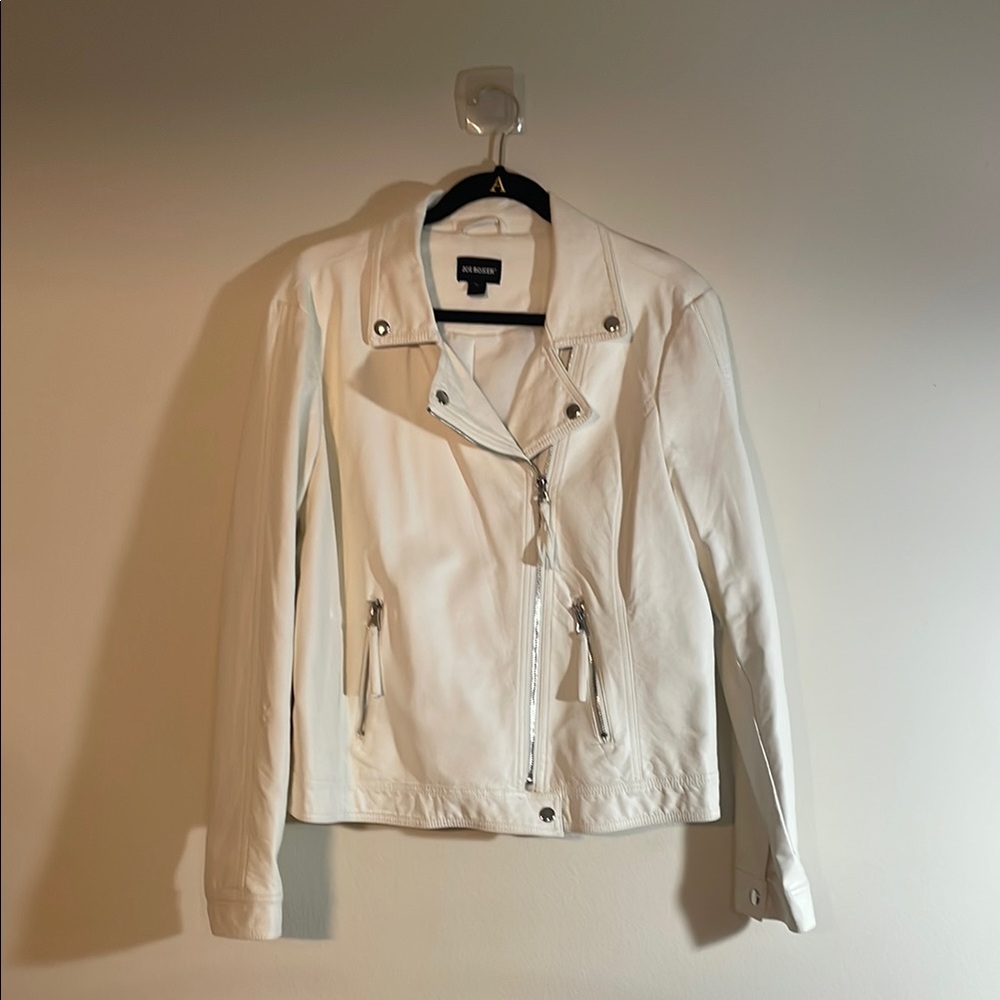 Women's White Leather Jacket